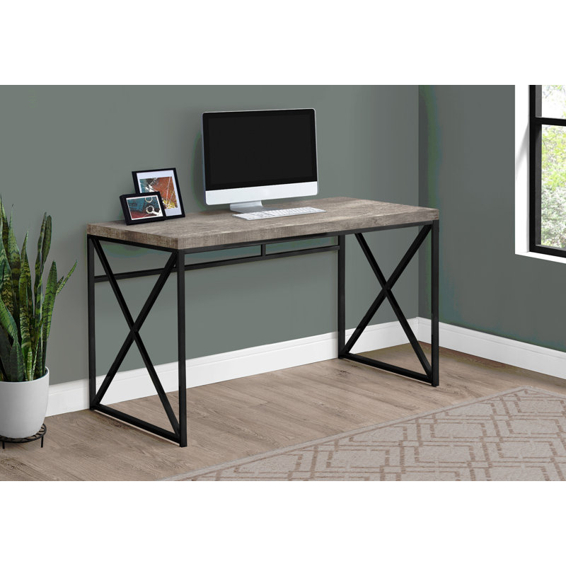 Bureau d'ordinateur, bureau personnel, ordinateur portable, travail, stratifié, métal, contemporain, moderne