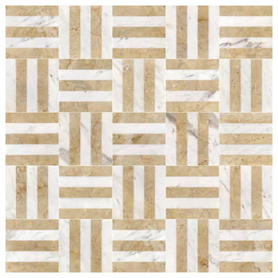 12 tuiles de marbre en pierre naturelle polie jet d'eau 12 "x 12" pour plancher et mur, 1 boîte chaque motif 4 PCS