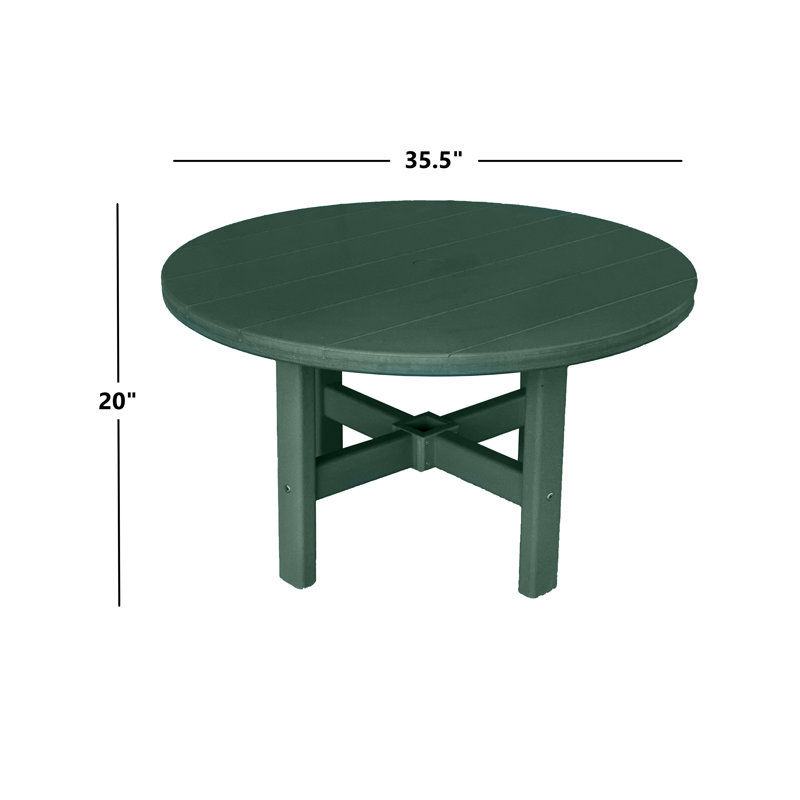 Table basse ronde d'extérieur 35,5 po Glodine, Vert