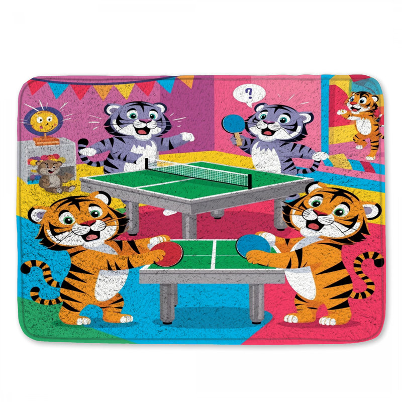 Tapis de bain tennis de table Tigers, L 34 po x L 21 po
