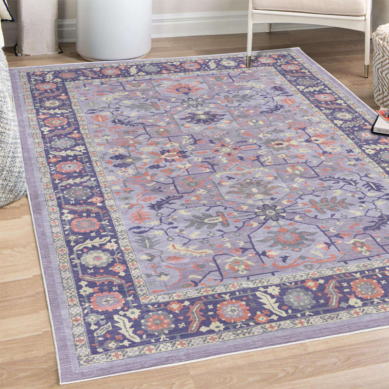 Tapis décoratif Ikat, Rectangle 4 pi x 5 pi 7 po