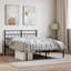 vidaXL Metal Bed Frame with Headboard White-121935851-121935853