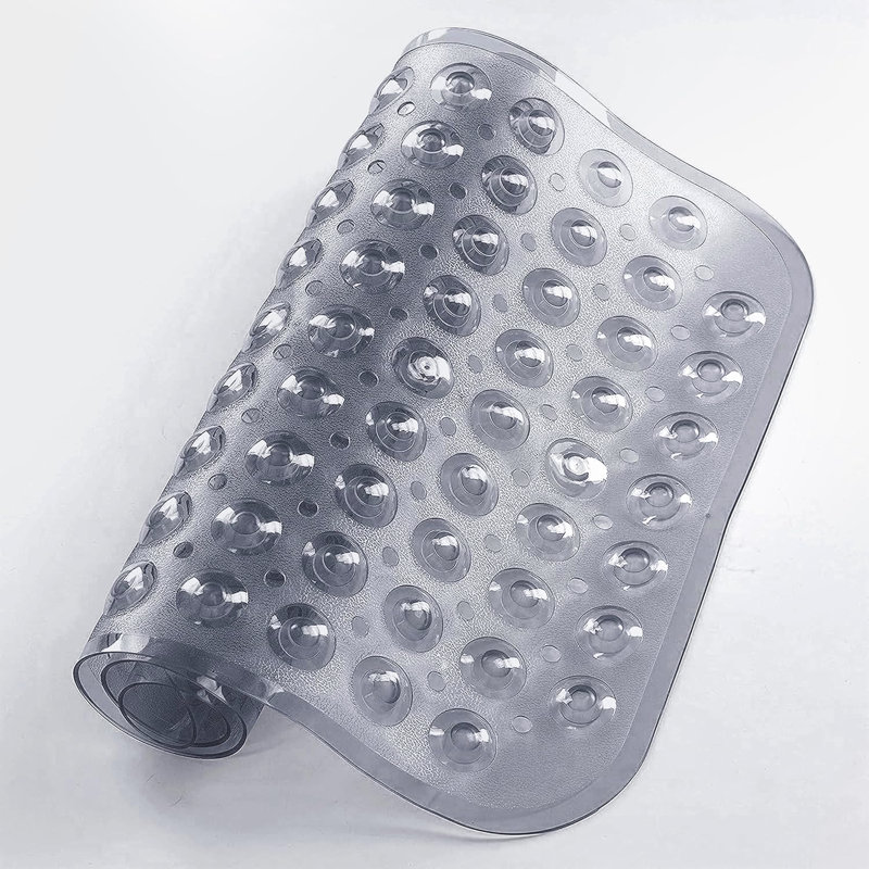 Vinyl Non-Slip Shower Mat, Grey, 53cm, 53cm