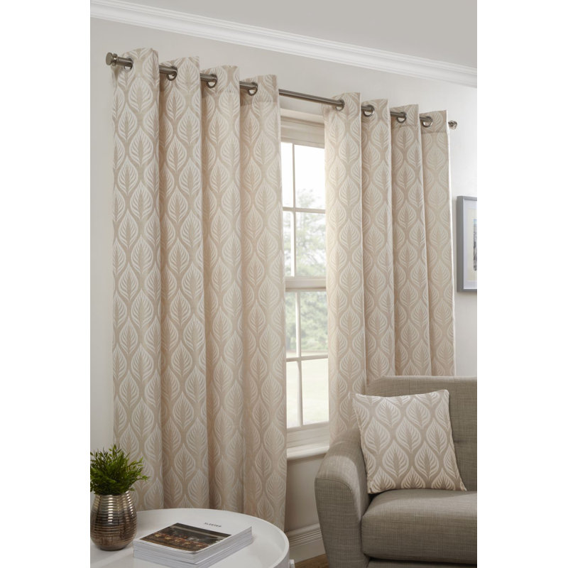 Midtown Room Darkening Curtain Pair, 168cm W x 137cm L, Natural