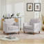 Chaise moderne rembourrée en tissu doux de 32 po Barton-1111871362