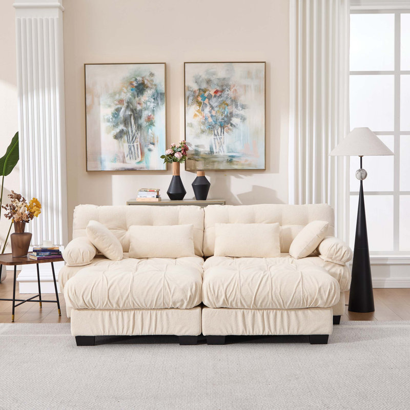Canapé modulaire Cloud, Beige Flannel, 35" H x 88" W x 57" D, Symmetrical