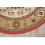 Tapis ivoire/rouge/brun rond oriental