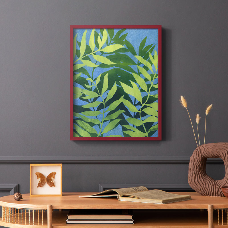 «Ocean Vines I», reproduction encadrée - bois massif, Rouge, H 10 po x l 8 po