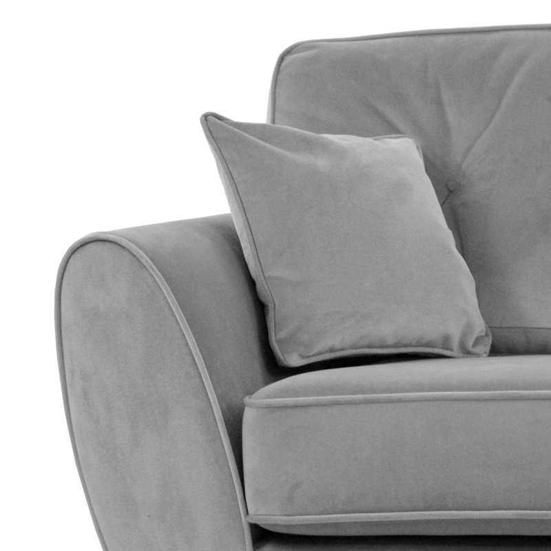 Rafe Scandi Style Velvet Loveseat, Grey Velvet