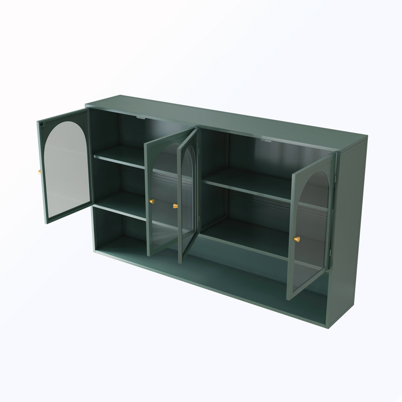 Armoire murale en verre 4 portes, Vert