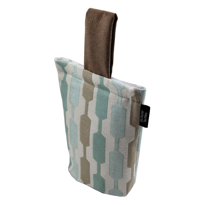 Zebedee Door Wedge Weighted Floor Stop, Taupe/Teal