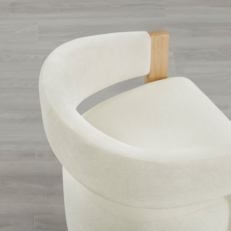 Chaise rembourrée avec roulettes cachées, Beige