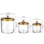 Pots en plastique transparent avec couvercles en acier inoxydable antirouille, rangement pour comptoir de meuble-lavabo, ensemble de 3-94361575
