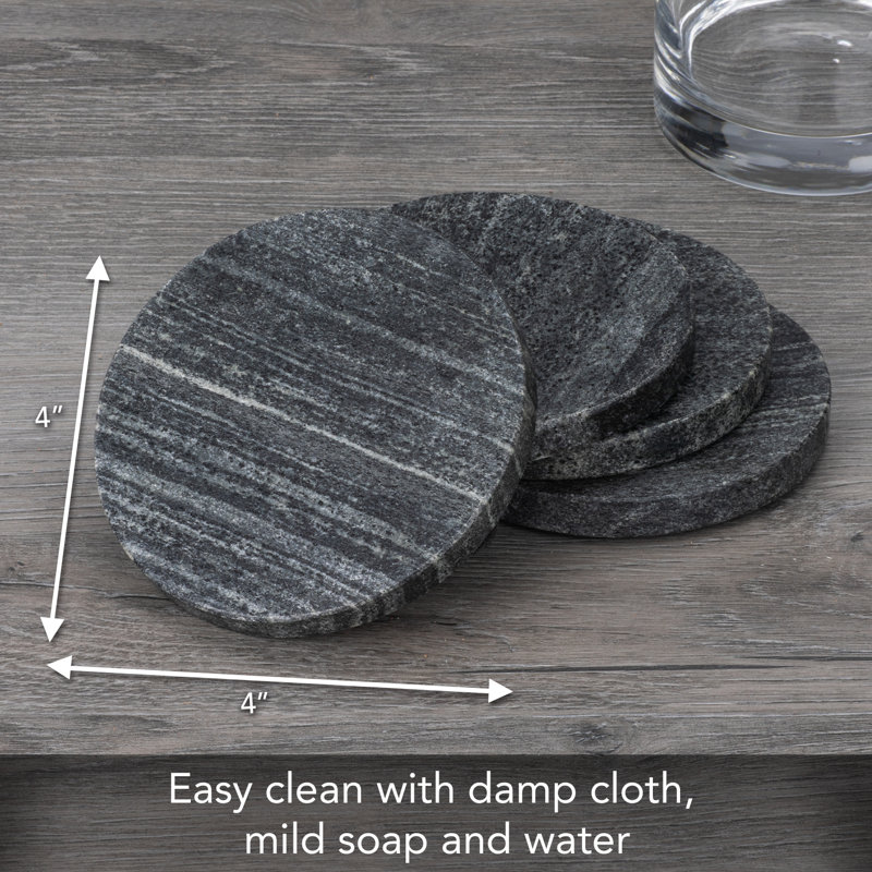 Marble Round 4 Piece Coaster Set