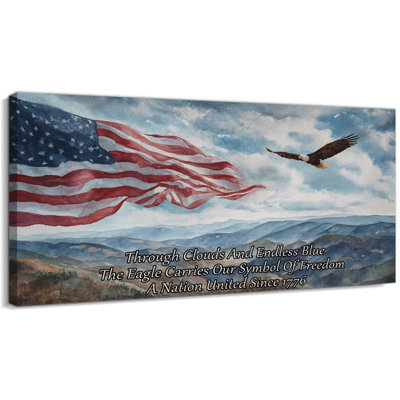 Décoration murale patriotique, drapeau américain, décoration murale pour le 4 juillet, aigle américain, décoration murale militaire, toile inspirante pour la maison ou le bureau, prête à  accrocher