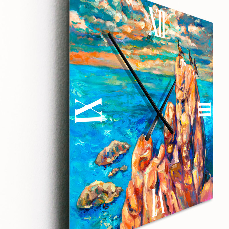Horloge murale Cliff by the Ocean I, Petit