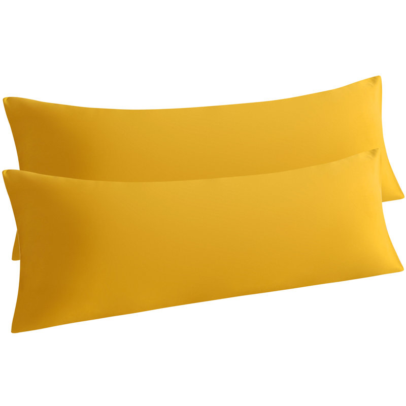 2PC Hypoallergenic Microfiber body pillowcase, Ginger Yellow