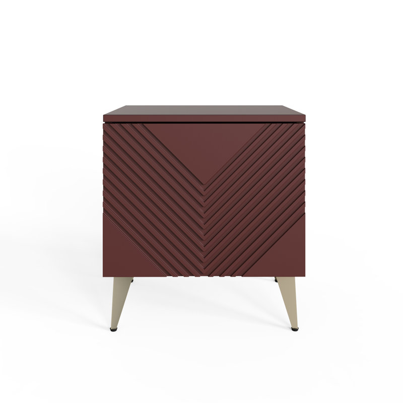 AVA Side Table with Storage , Red