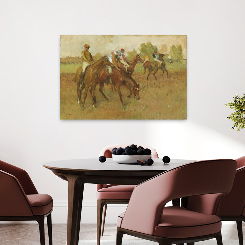 «Avant La Course» 1882-1888, reproduction d'art classique abstrait cheval contemporain, H 24 po x l 36 po