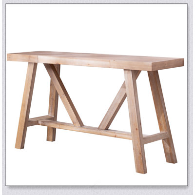 Farmhouse A- Frame Wood Console Table, 58.5"