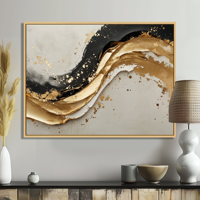 Ramires Goldern, passage transitionnel de l'encre liquide foncé VI - art mural transitionnel grand, H 16 po x l 32 po