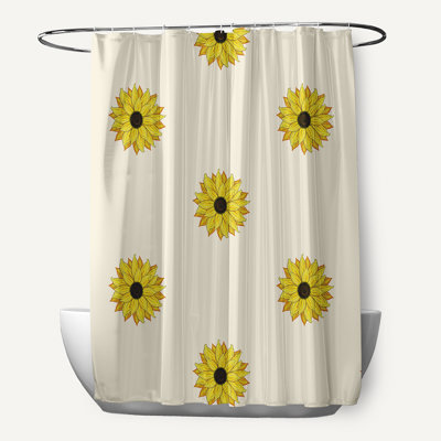 Rideau de douche simple Vieux Floral