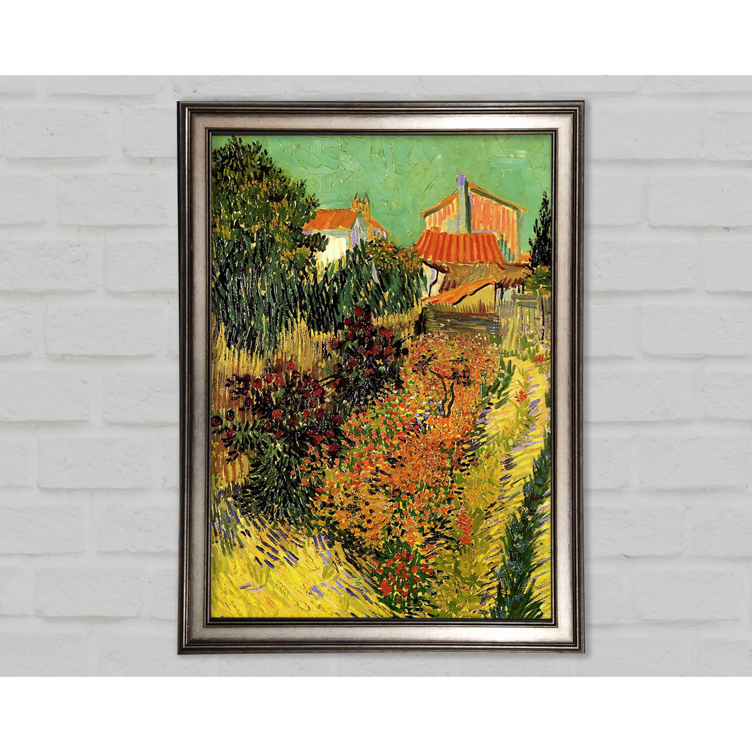 Van Gogh Garten hinter einem Haus - Einzelner Bilderrahmen Kunstdrucke