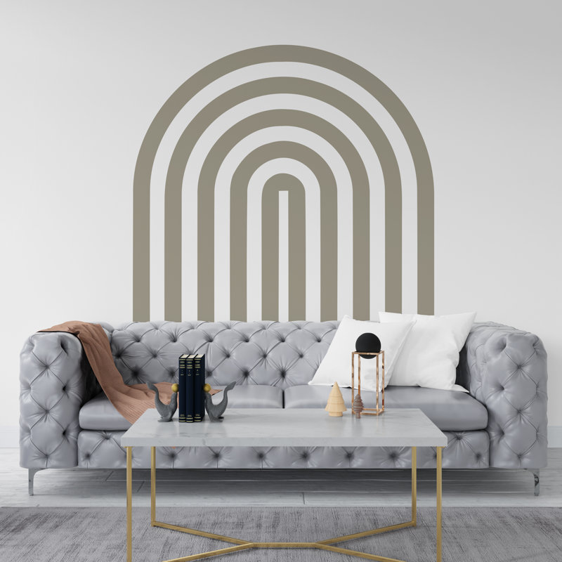 Arc-en-ciel arc plein, autocollant mural Boho, autocollant d'arche de lit, adhésif mural Hedboard, autocollant mural arche, décoration murale Boho moderne Mid-Century 157LU