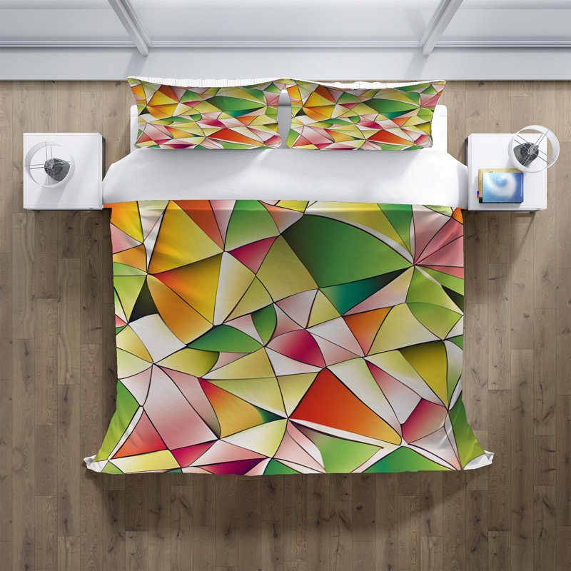 Polyester Abstract Duvet Cover, King Duvet Cover + 2 King Shams