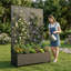 Lit de jardin en métal avec treillis et roues H 6 pi x l 4 pi - noir-1503515745-1503515749