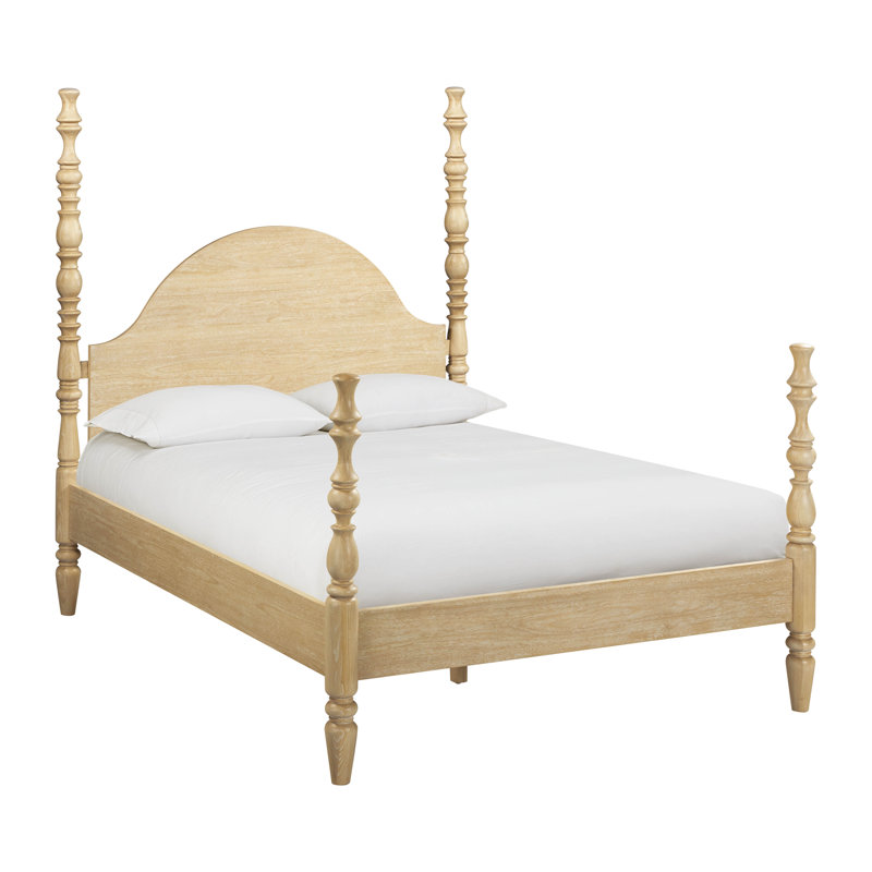 Rosalie Washed Natural Ash Queen Bed, Beige, Queen