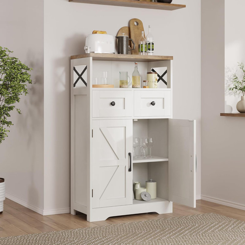 Armoire de cuisine avec portes et tiroirs, Blanc antique
