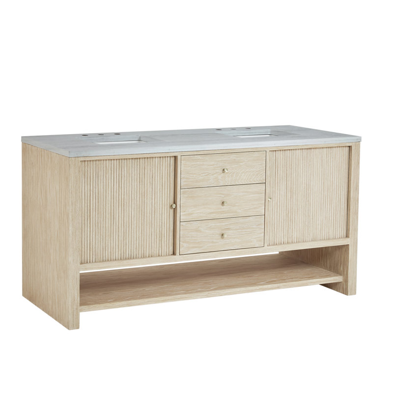 Marigot 72'' W Double Vanity, Charcoal Soapstone, 8" Widespread