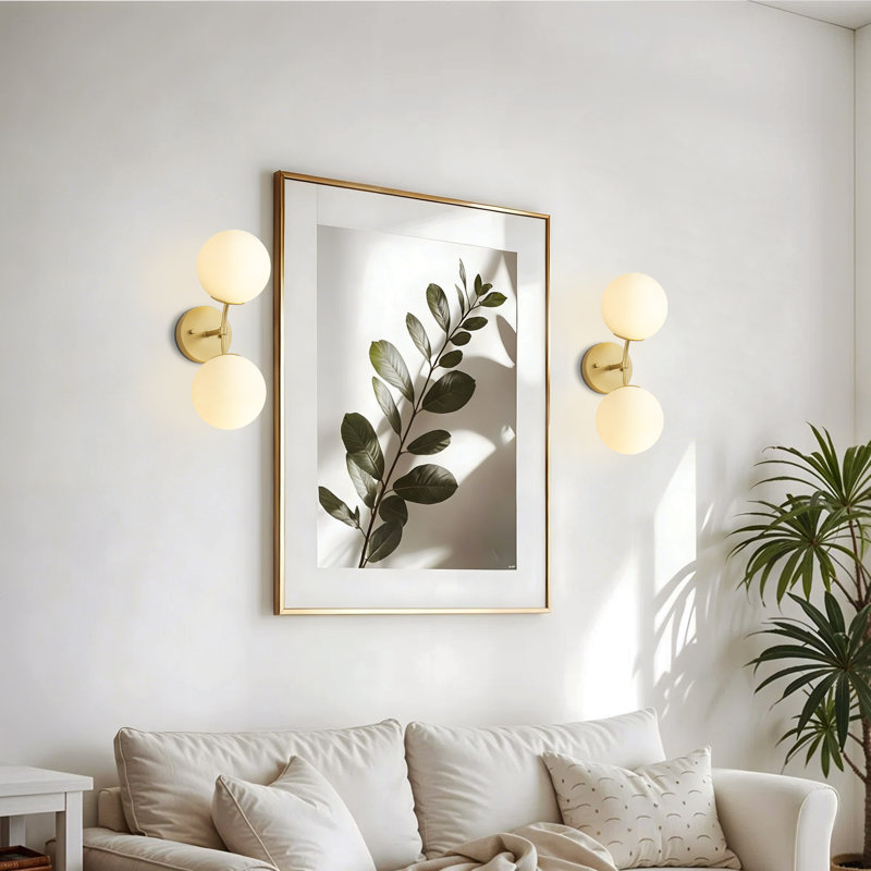 Applique murale en verre 2 lumières