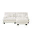 Chenille blanche 2 places pour la décoration de la maison - avec coussins lombaires, convertible, canapé-lit élégant