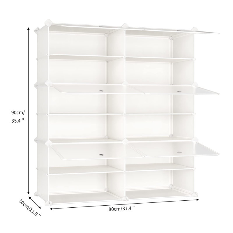 12 Pair Shoe Storage Cabinet, White