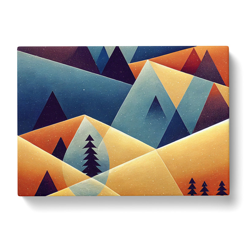 Winter Landscape Geometric Abstract - Wrapped Canvas, 50cm H x 76cm W x 3cm D