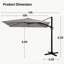 Parasol en porte-à-faux décalé en aluminium 10 pi avec rotation à 360 °, parasol de patio extérieur durable avec manivelle et inclinaison, base vendue séparément-1555127083-1552425538