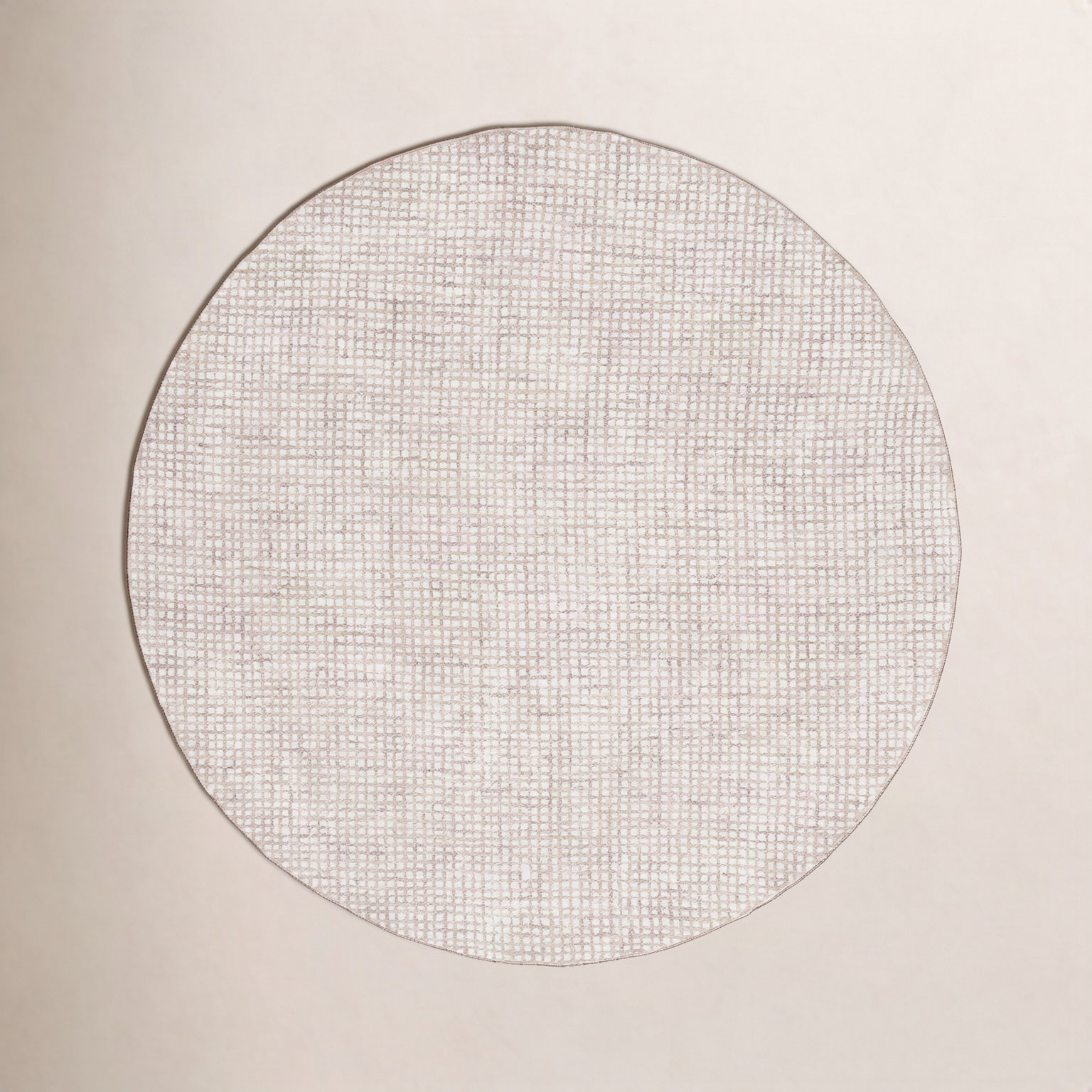 Rowe Ivory Beige Hand-Tufted Rug, Round 6'