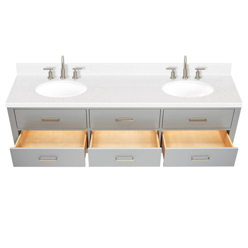 Macmullin 72.25'' W Double Vanity, Gray, 72"