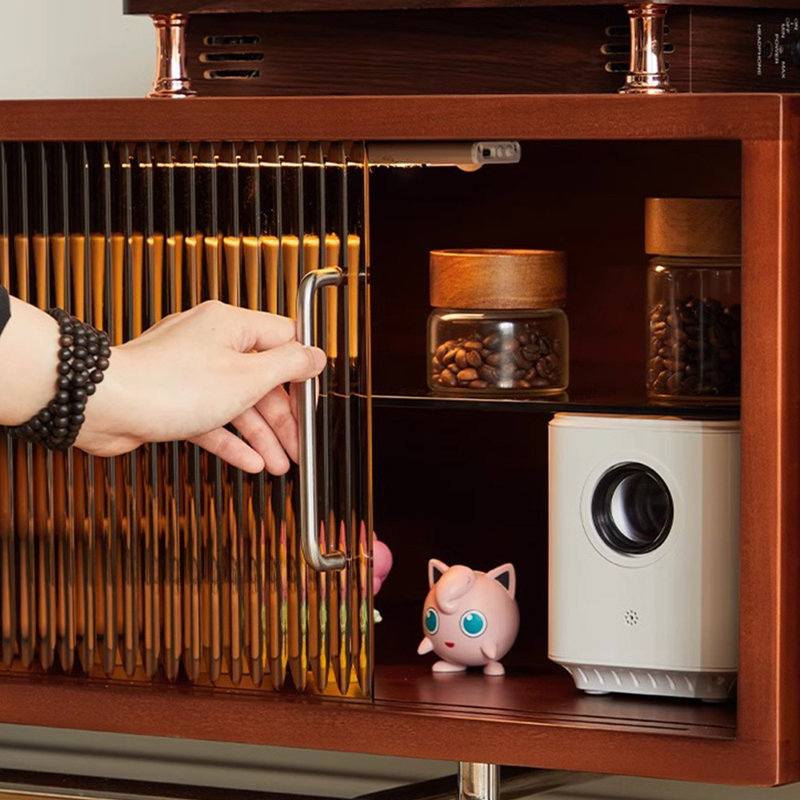 Retro solid wood storage TV cabinet