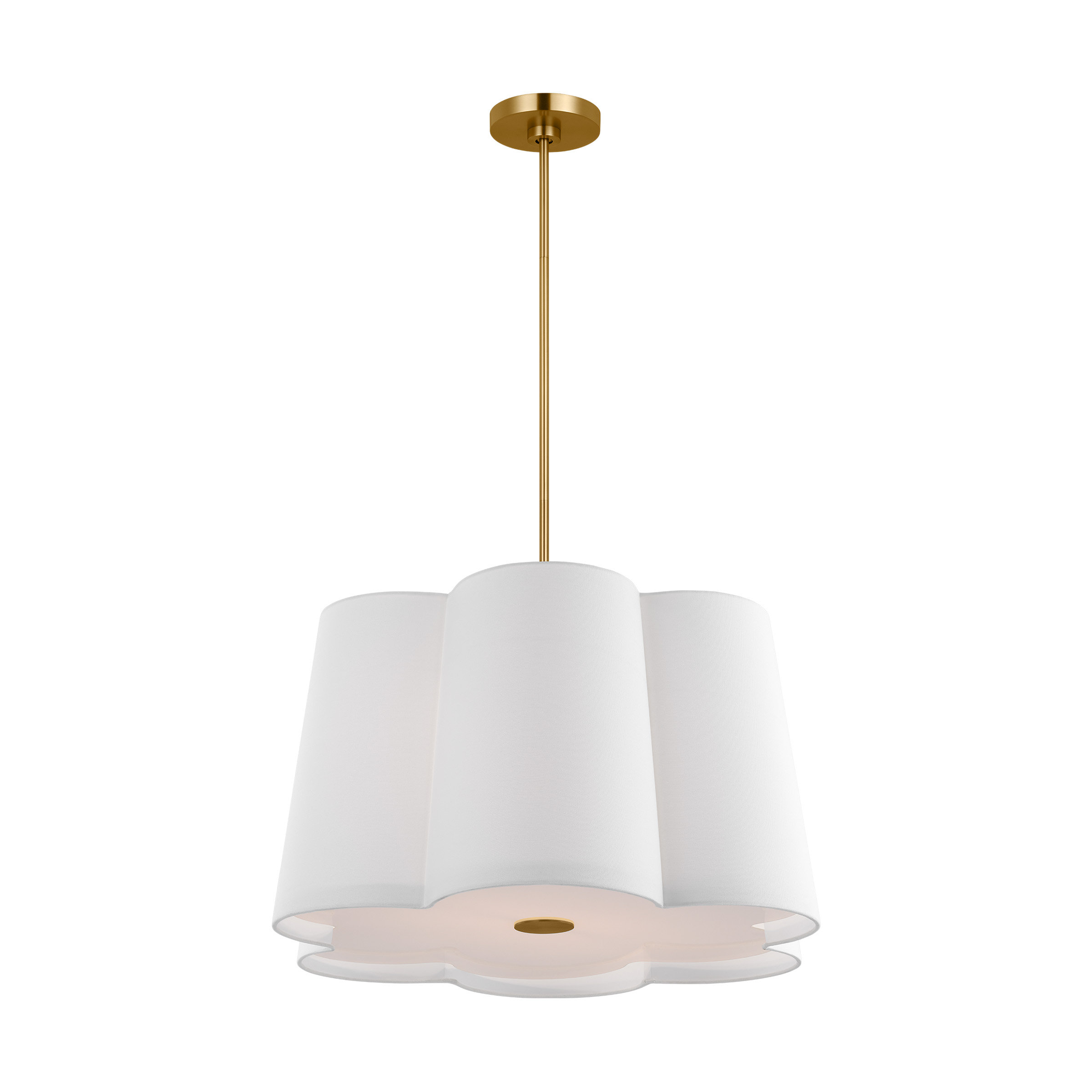 Kate Spade New York for Visual Comfort Signature Leighton Large Flush Mount  in Soft Brass with Blush Tinted Glass