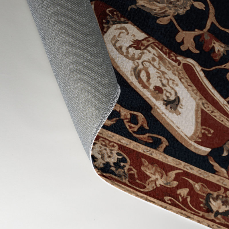 Tapis noir français intérieur et extérieur, Rectangle 5 pi x 7 pi