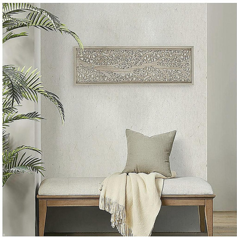 Laser Cut Tree Framed Panel Wall Decor, Natural