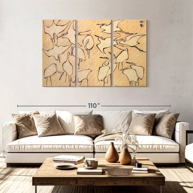 Brampt Egrets From Quick Lessons, 48" H x 74" W