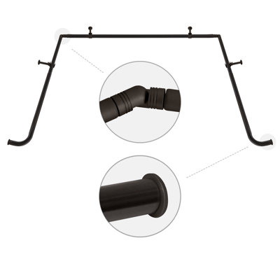 Hrishaan Adjustable Bay Window Single Curtain Rod