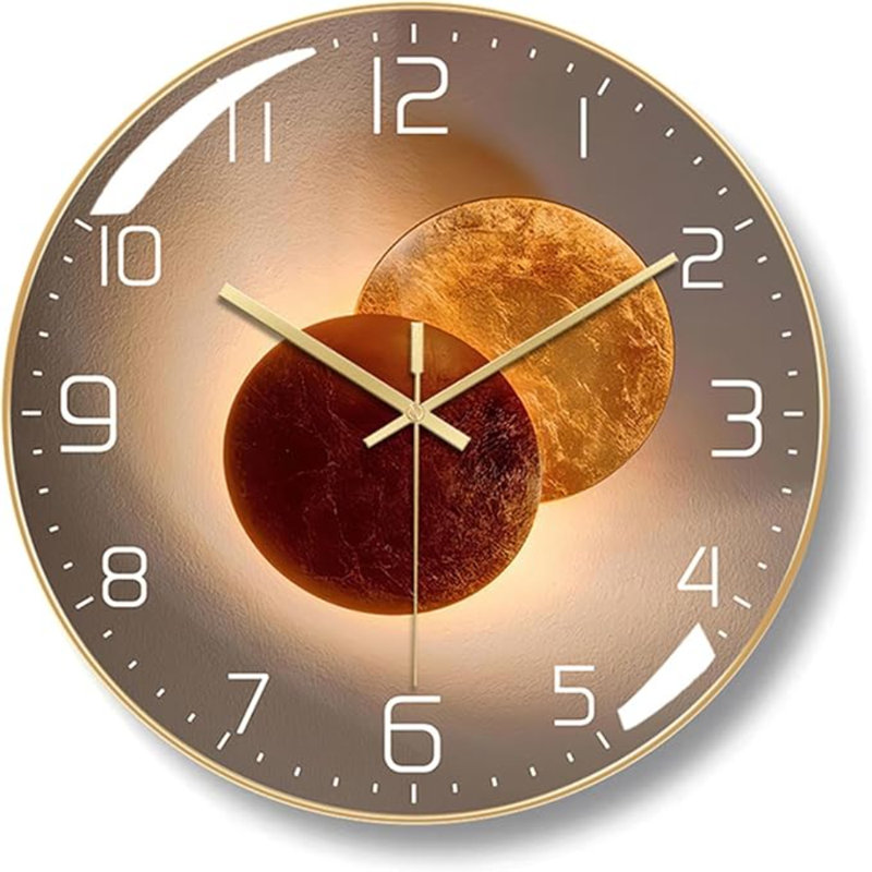 Horloge murale ergocar, horloge murale Art déco, horloge murale moderne en métal silencieuse, convenant au salon, à la chambre à coucher, au bureau, à la salle d'étude,