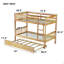 Lit simple superposé en bois d'hévéa simple avec lit gigogne, convertible en 2 lits simples, lit superposé simple avec échelle et barrières de sécurité
