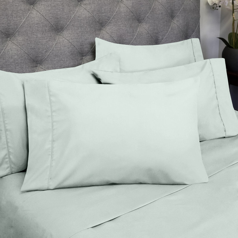 Ensemble de draps luxueux en microfibre douce avec taies d'oreiller en prime, Menthe
