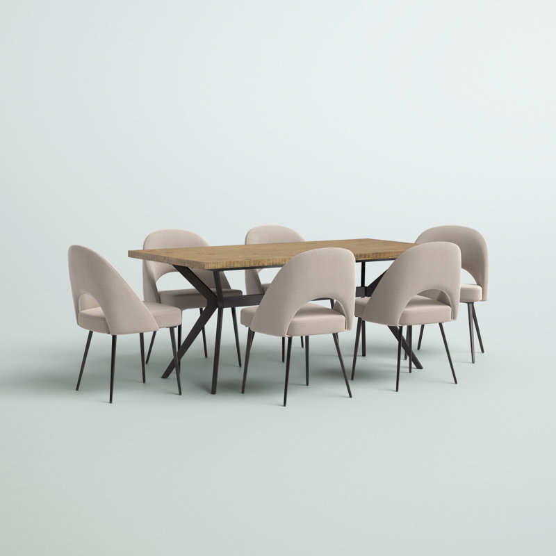 Etna 6-Person Solid Wood Trestle Dining Set